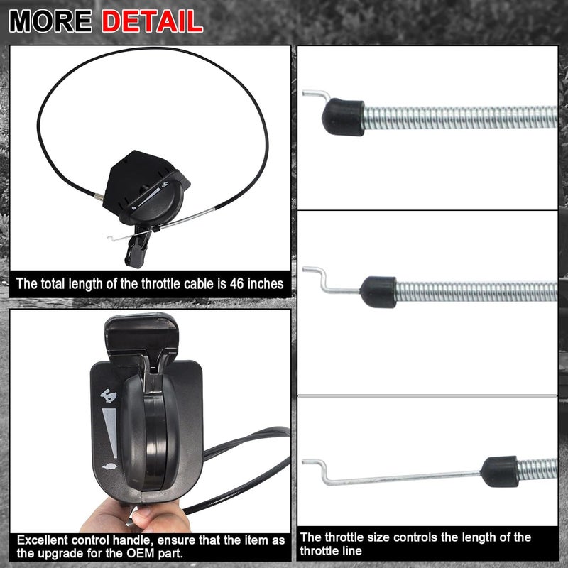 REEPLAR 2025 Upgrade 946-05098c Throttle Choke Cable Replace 946-05098A 946-05098b 746-05098a Compatible with Cub Cadet Throttle/Choke Cable XT1-LT46 LT50 GT50 GT54 ST54 XT2-LT54 LX46 GX54 - Image 2